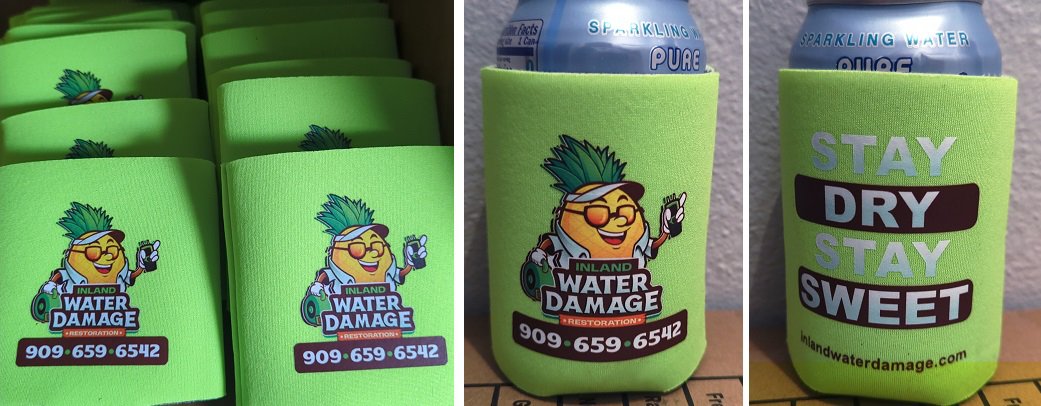 DTF Decoration on Can Coozies for Tradeshow give-away
